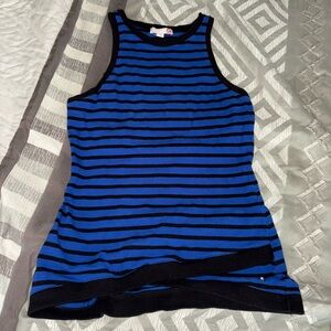 Striped Blue and Black Women's Top